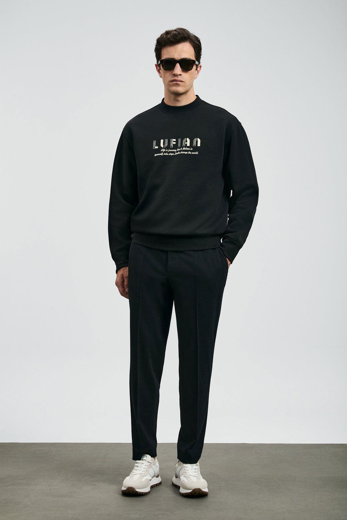 Lufian Erkek Oracle Sweatshirt 112030178 Siyah - 2