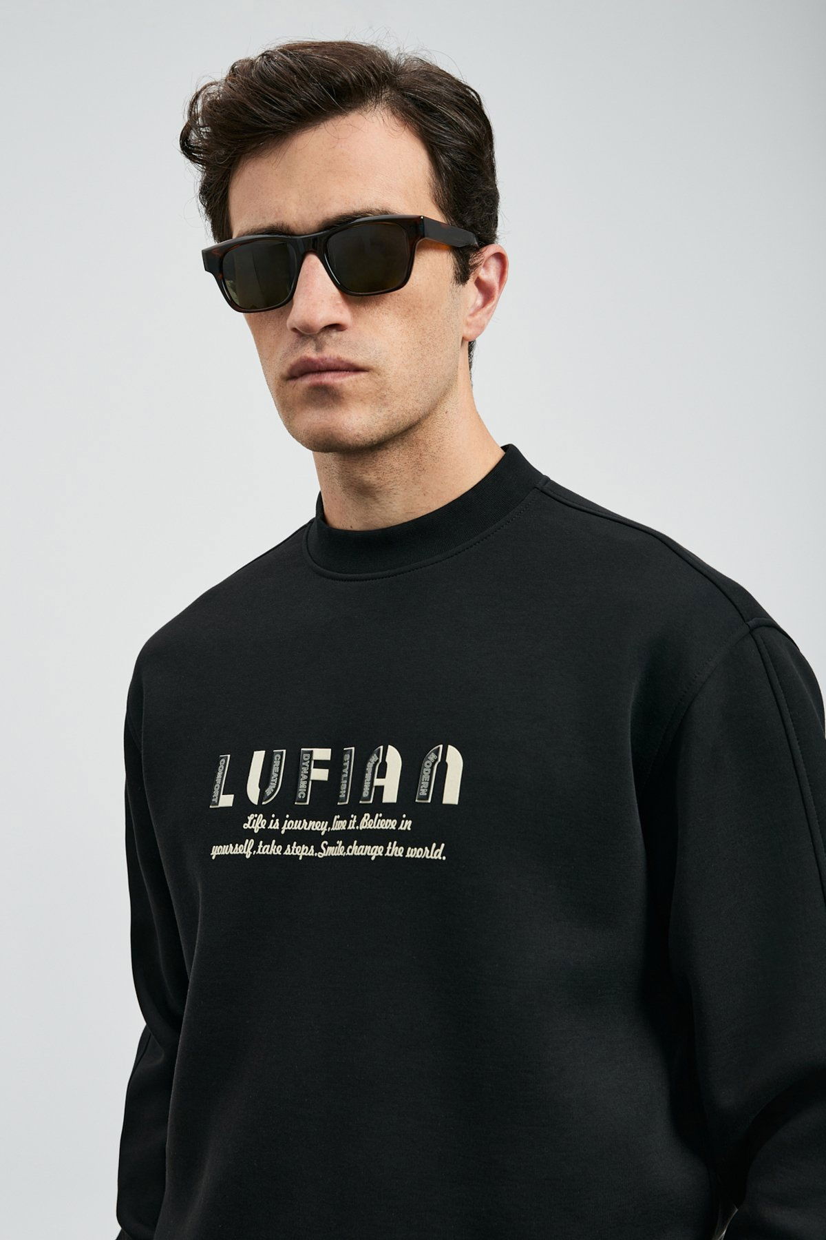 Lufian Erkek Oracle Sweatshirt 112030178 Siyah - 3