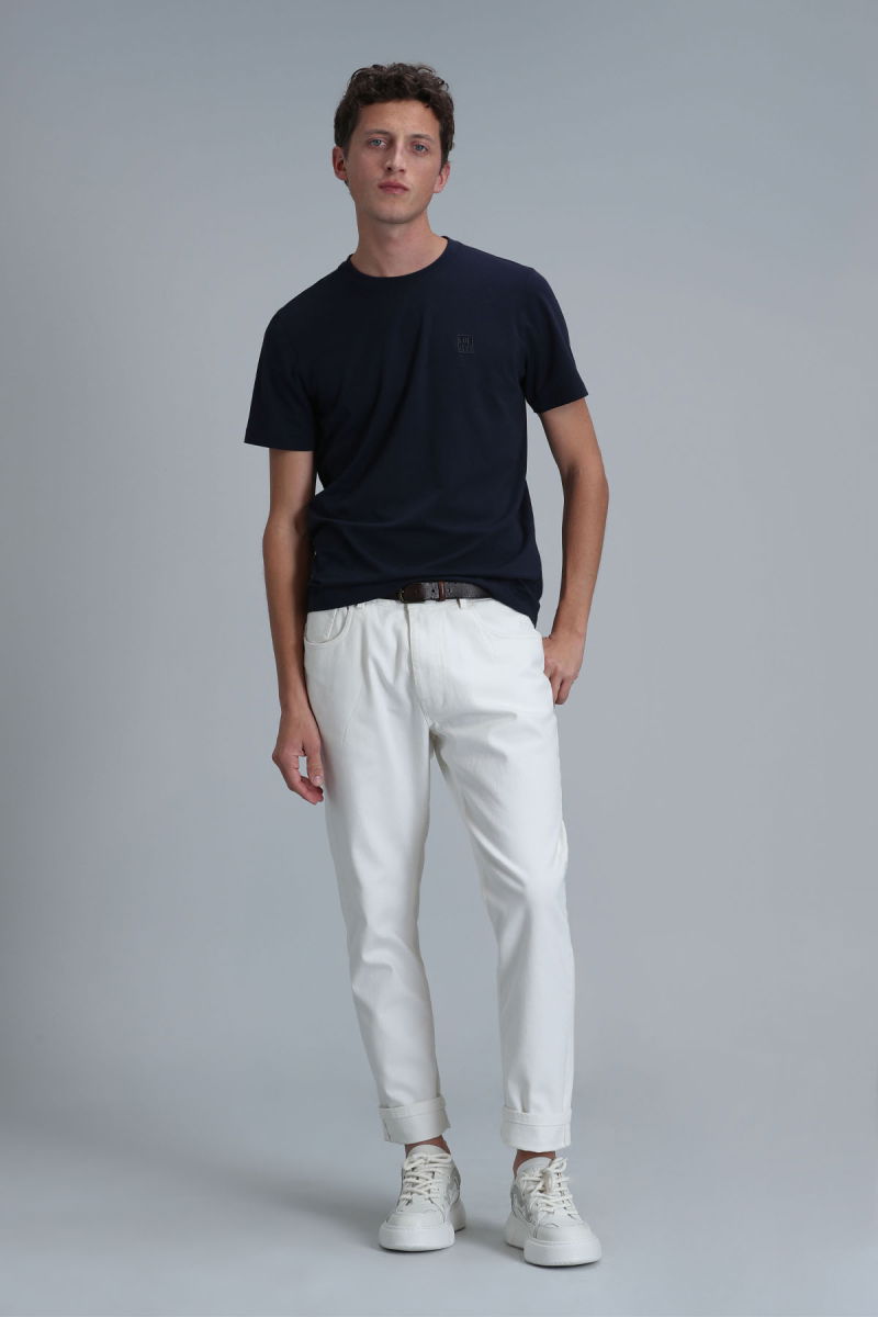 Lufian Erkek Pablo Modern Grafik T-Shirt 111020223 Lacivert - 6