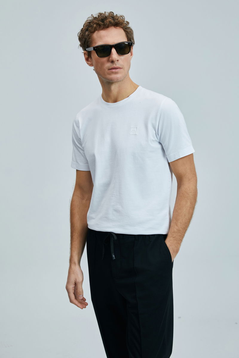 Lufian Erkek Pablo Modern Grafik T-Shirt 111020265 Beyaz 