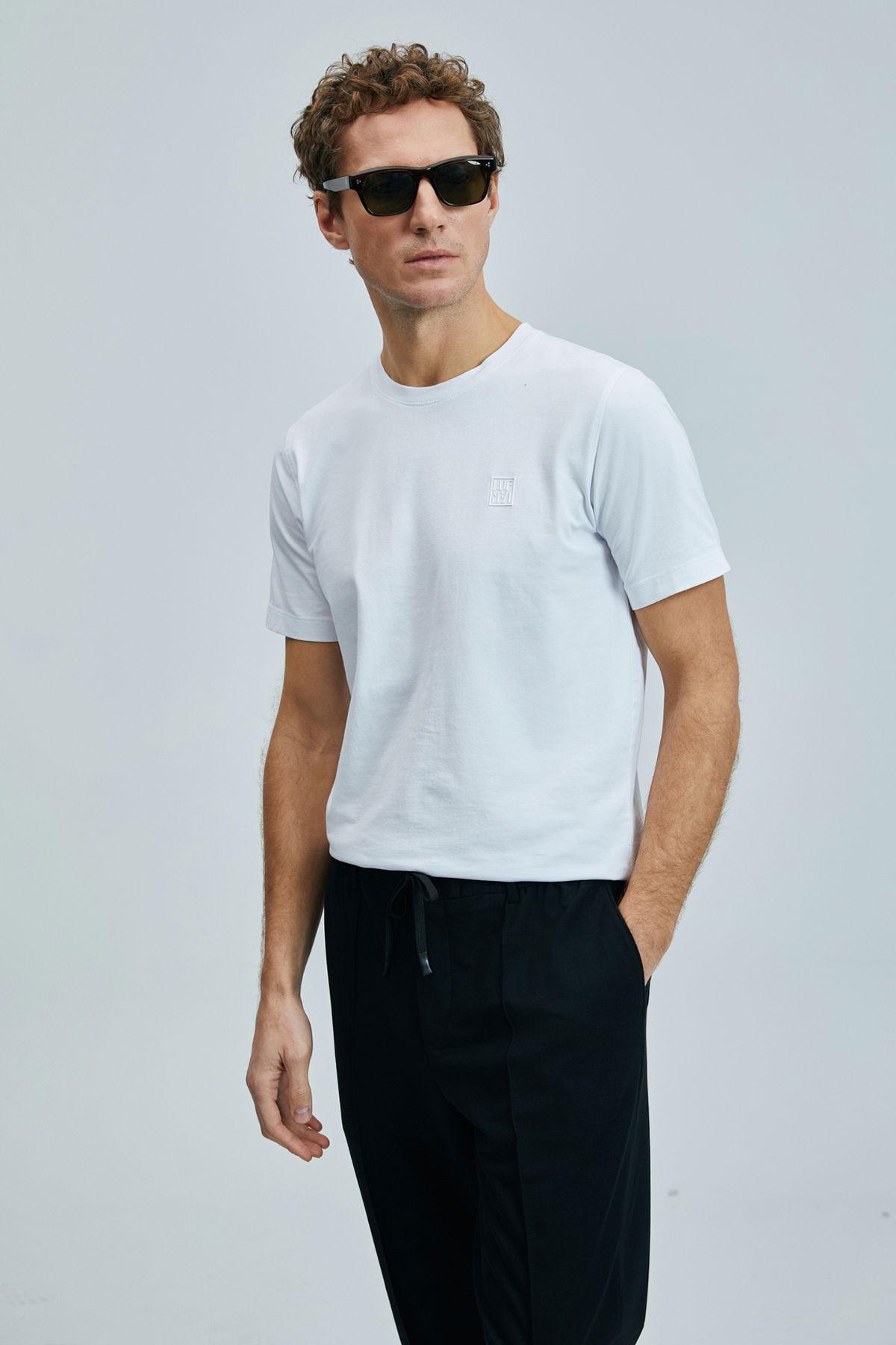 Lufian Erkek Pablo Modern Grafik T-Shirt 111020265 Beyaz - 1