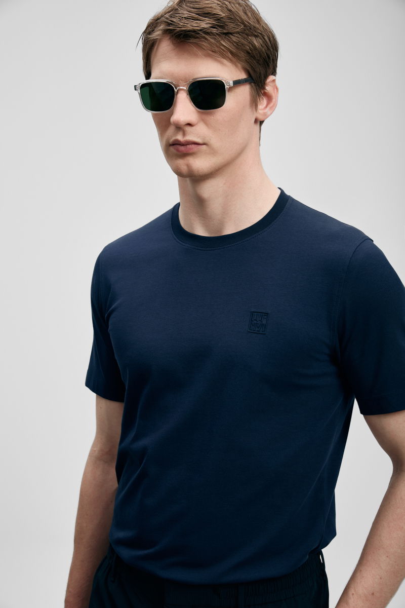 Lufian Erkek Pablo Modern Grafik T-Shirt 111020318 Lacivert - 3