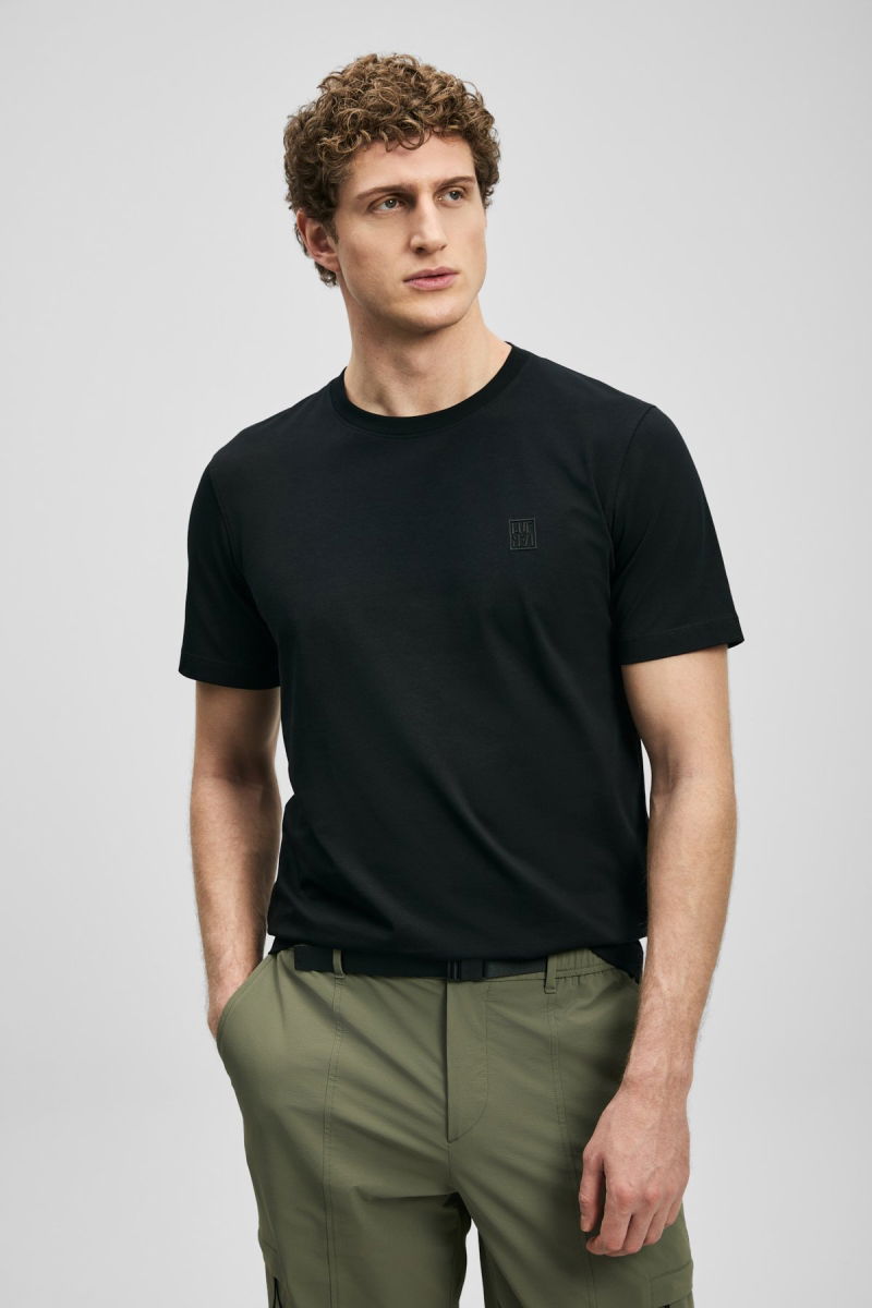 Lufian Erkek Pablo Modern Grafik T-Shirt 111020318 Siyah - Lufian