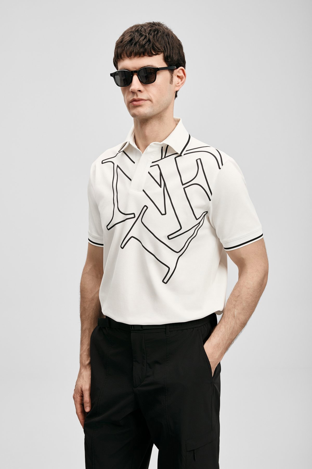 Lufian Erkek Parker Smart Polo T-Shirt 111040246 Kırık Beyaz - 1