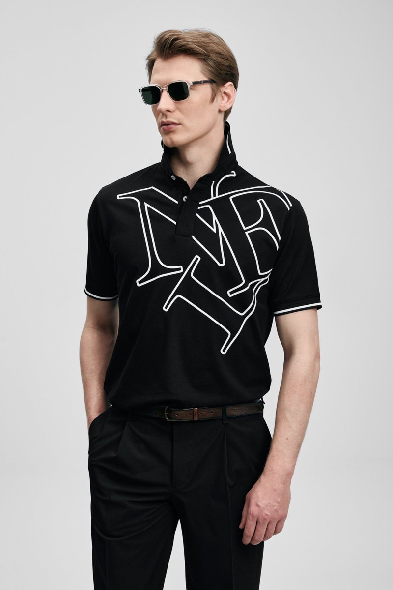 Lufian Erkek Parker Smart Polo T-Shirt 111040246 Siyah - Lufian