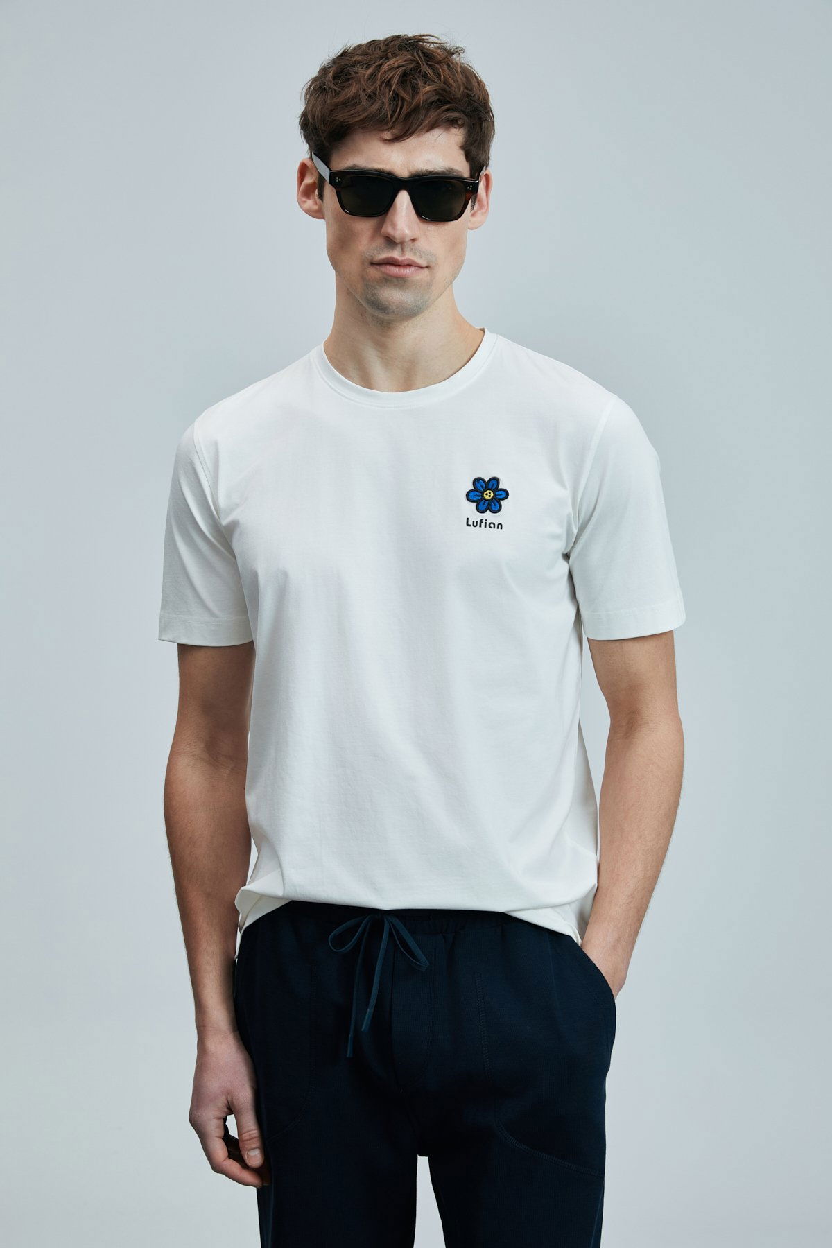 Lufian Erkek Peace Modern Grafik T-Shirt 111020246 Kırık Beyaz - 2