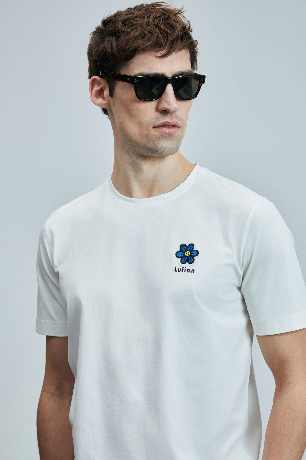 Lufian Erkek Peace Modern Grafik T-Shirt 111020246 Kırık Beyaz - 3