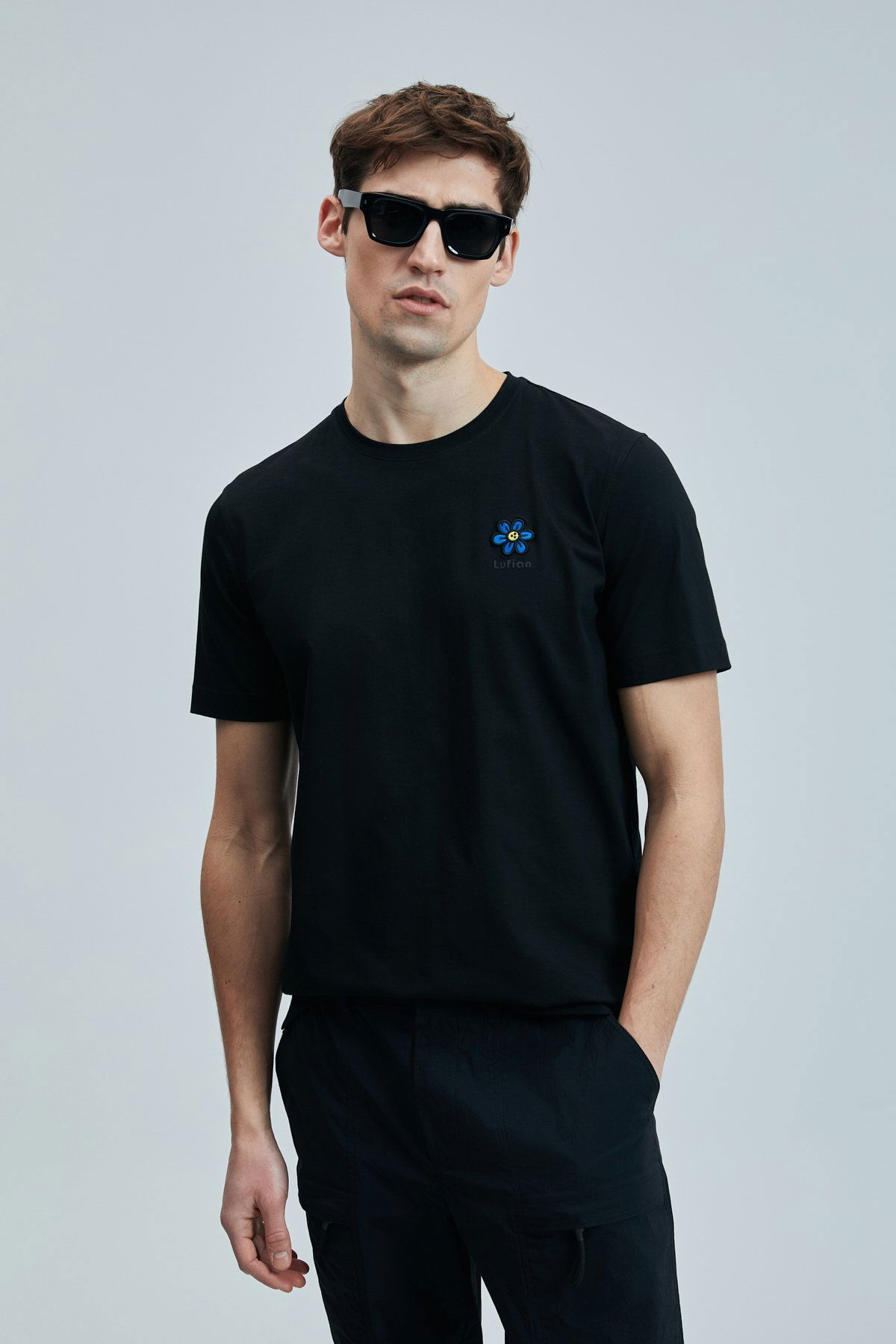 Lufian Erkek Peace Modern Grafik T-Shirt 111020246 Siyah - 1