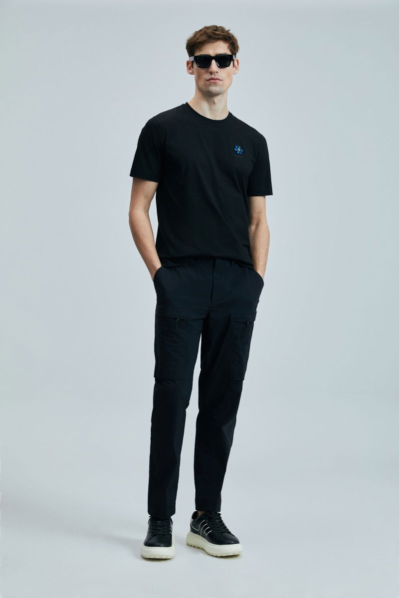 Lufian Erkek Peace Modern Grafik T-Shirt 111020246 Siyah - 2