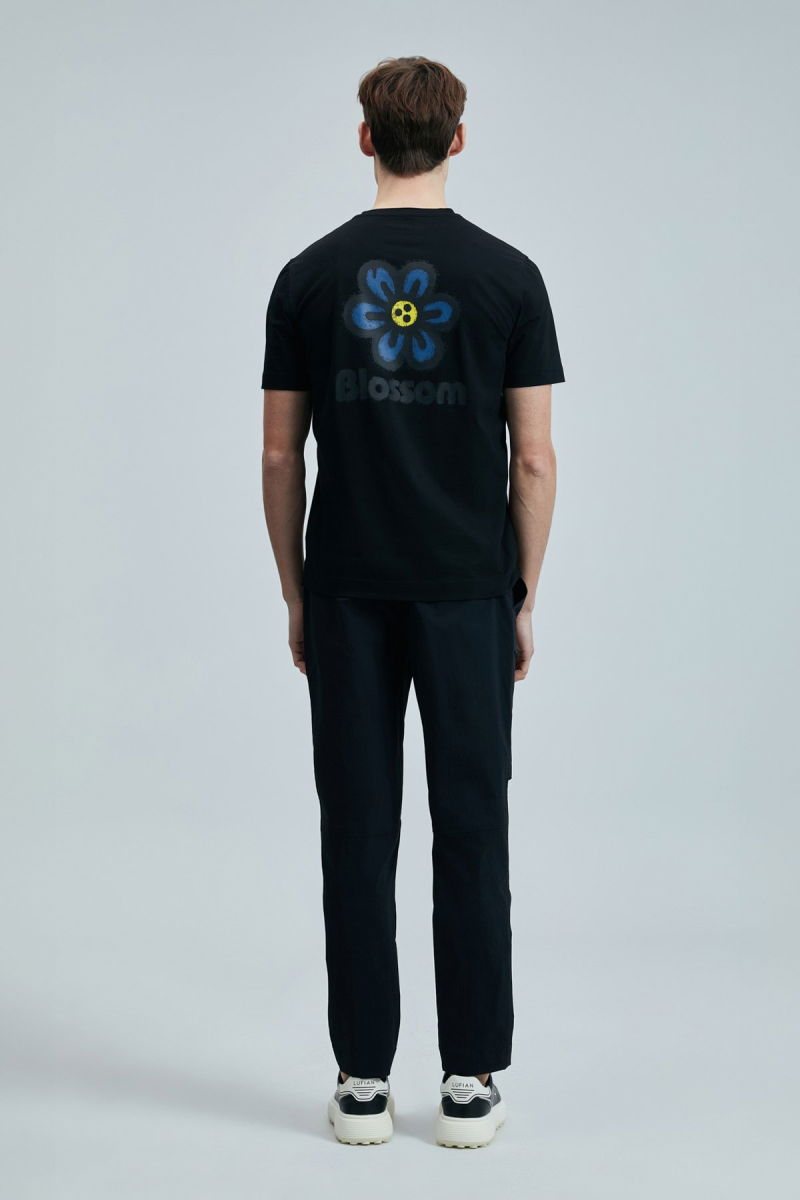 Lufian Erkek Peace Modern Grafik T-Shirt 111020246 Siyah - 4