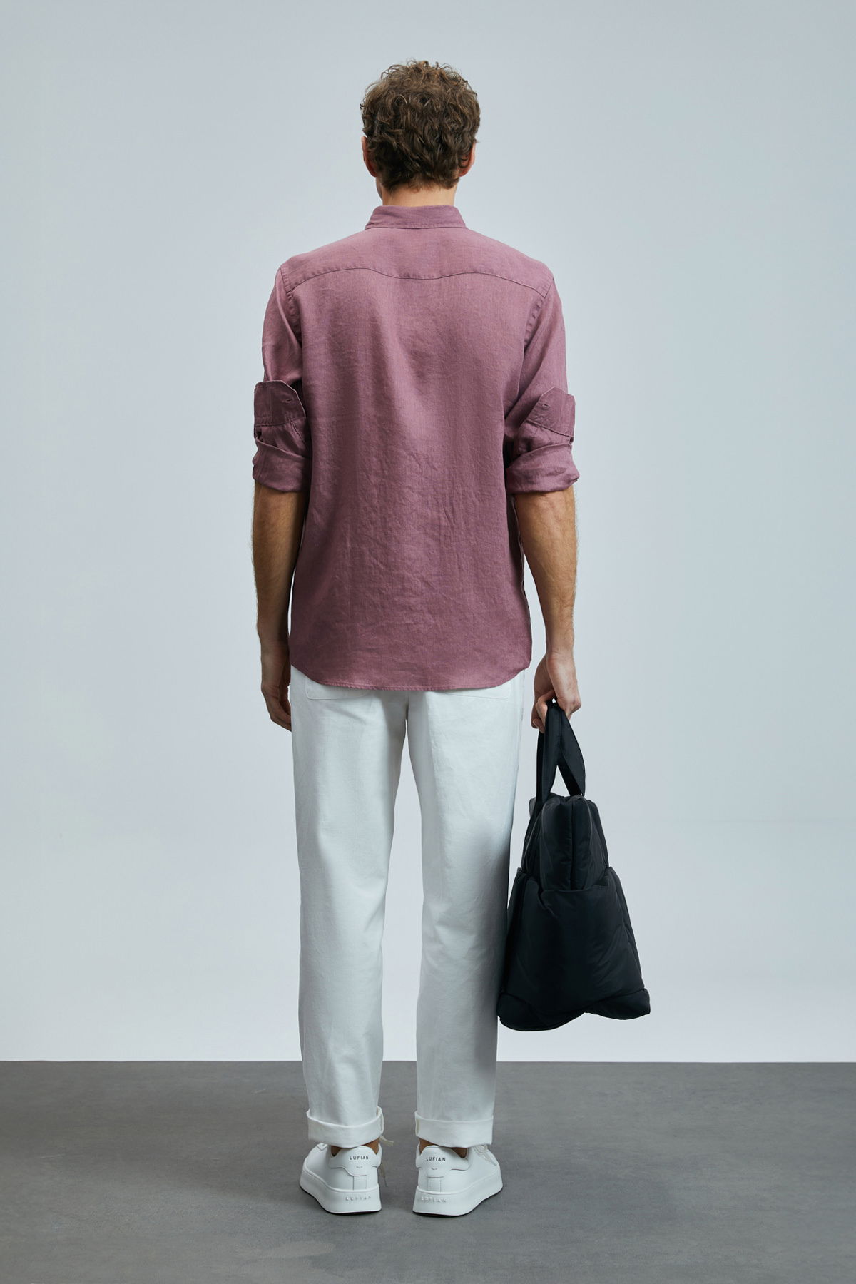 Lufian Erkek Pitaya Comfort Fit Keten Gömlek 111010630 Gül Kurusu - 4