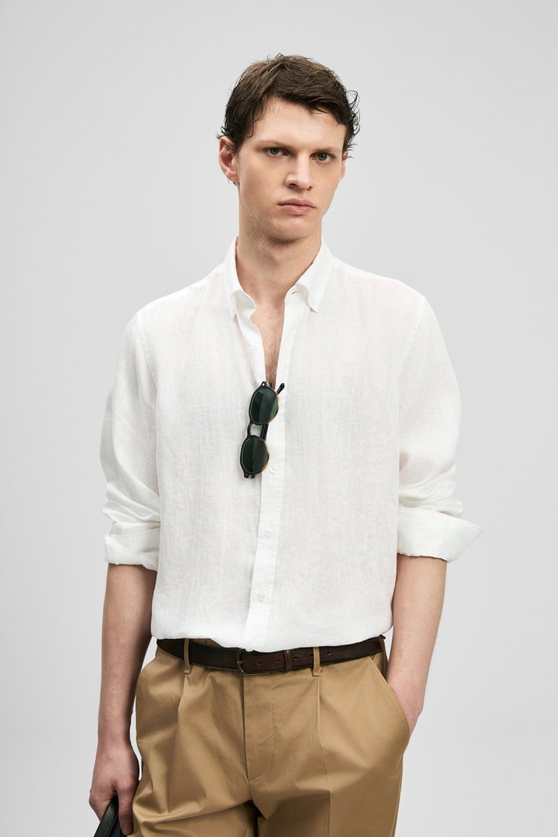 Lufian Erkek Pitaya Comfort Fit Keten Gömlek 111010654 Beyaz 