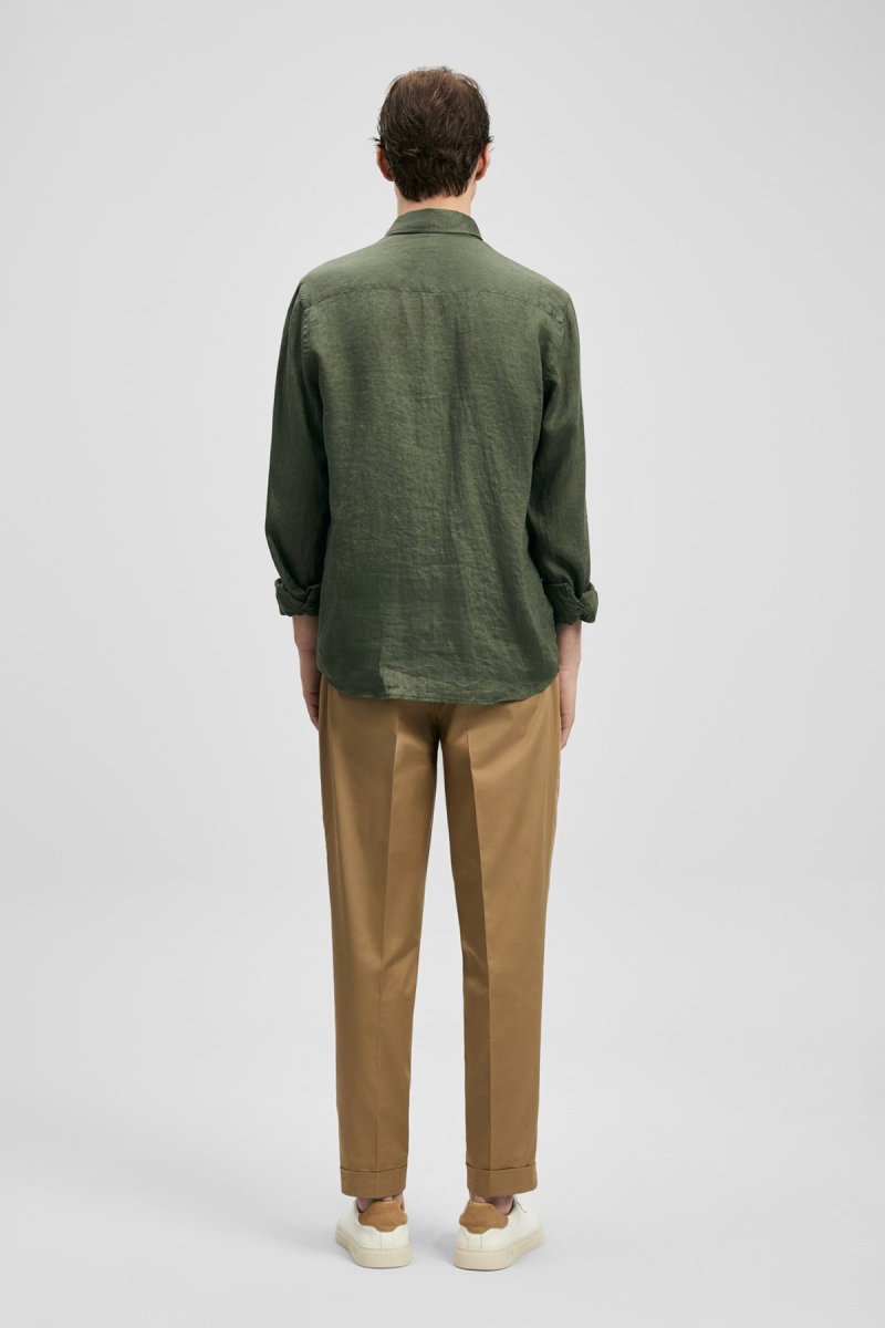 Lufian Erkek Pitaya Comfort Fit Keten Gömlek 111010654 Haki - 4