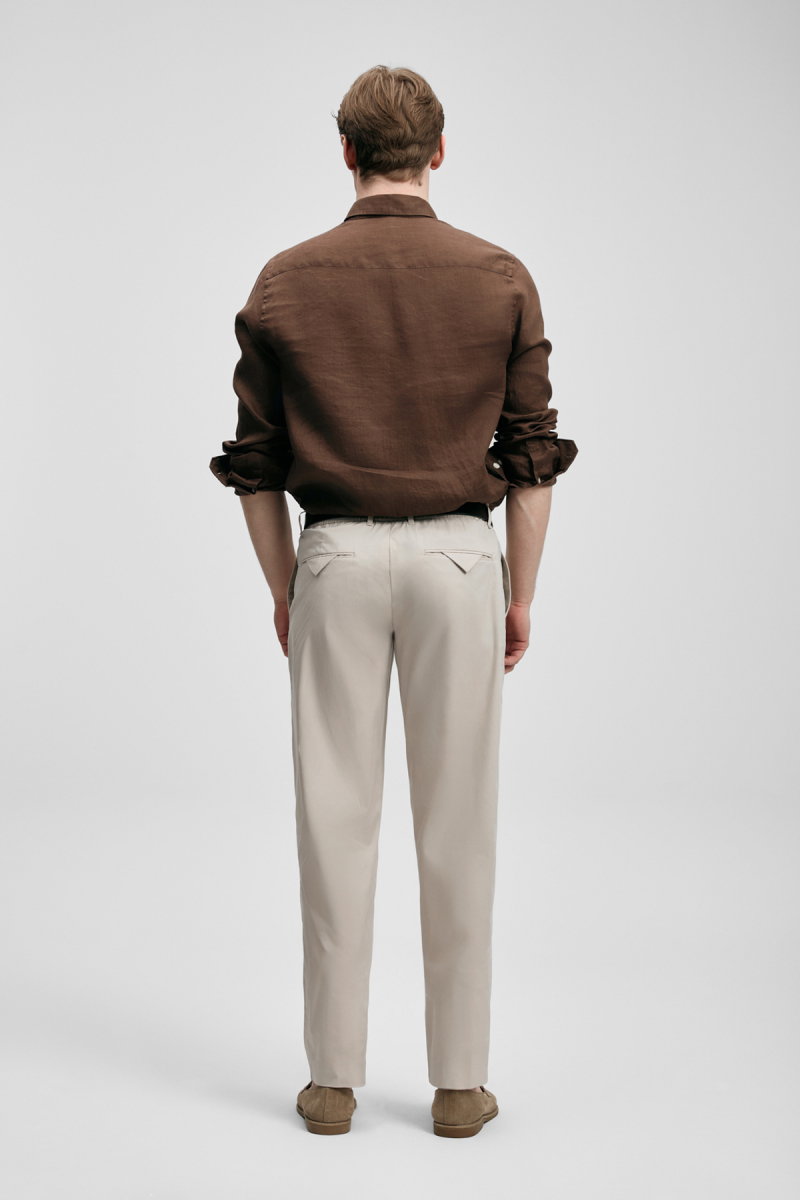 Lufian Erkek Pitaya Comfort Fit Keten Gömlek 111010654 Koyu Kahve - 4