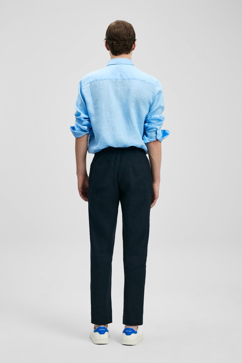 Lufian Erkek Pitaya Comfort Fit Keten Gömlek 111010654 Mavi - 4