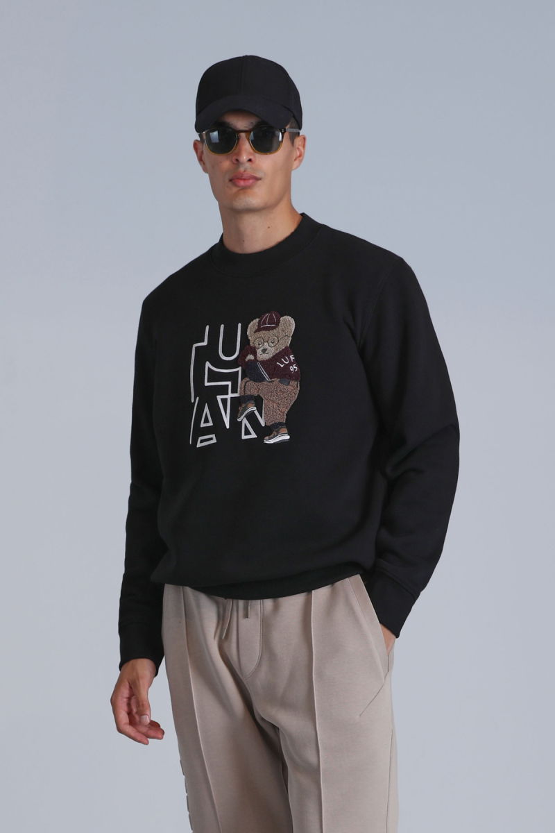 Lufian Erkek Pıtcher Sweatshirt 112030138 Siyah 