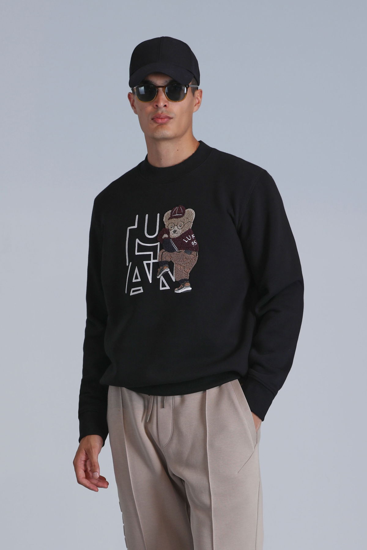 Lufian Erkek Pıtcher Sweatshirt 112030138 Siyah - 1