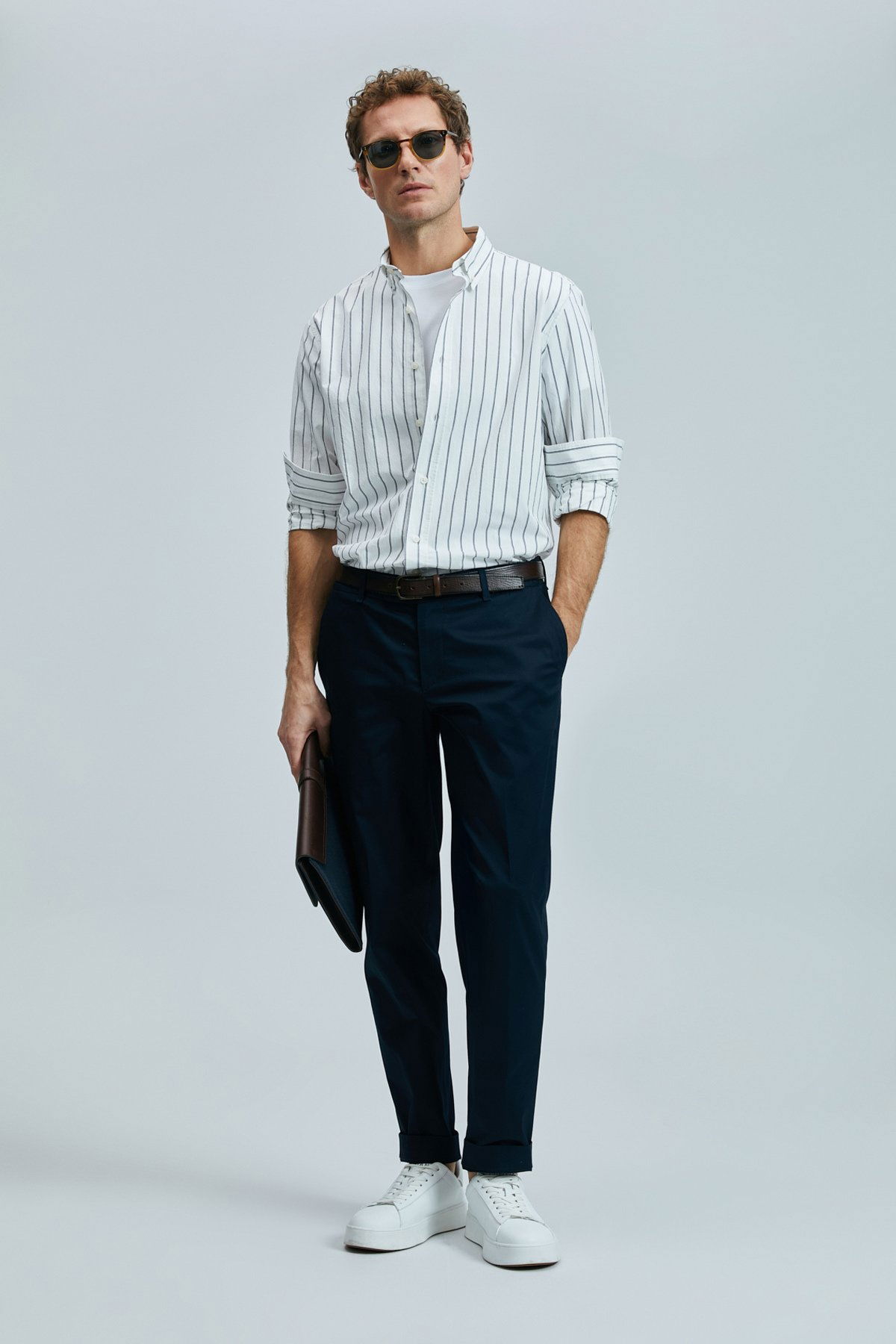 Lufian Erkek Plus Smart Slim Fit Chino Pantolon 111190339 Lacivert - 1
