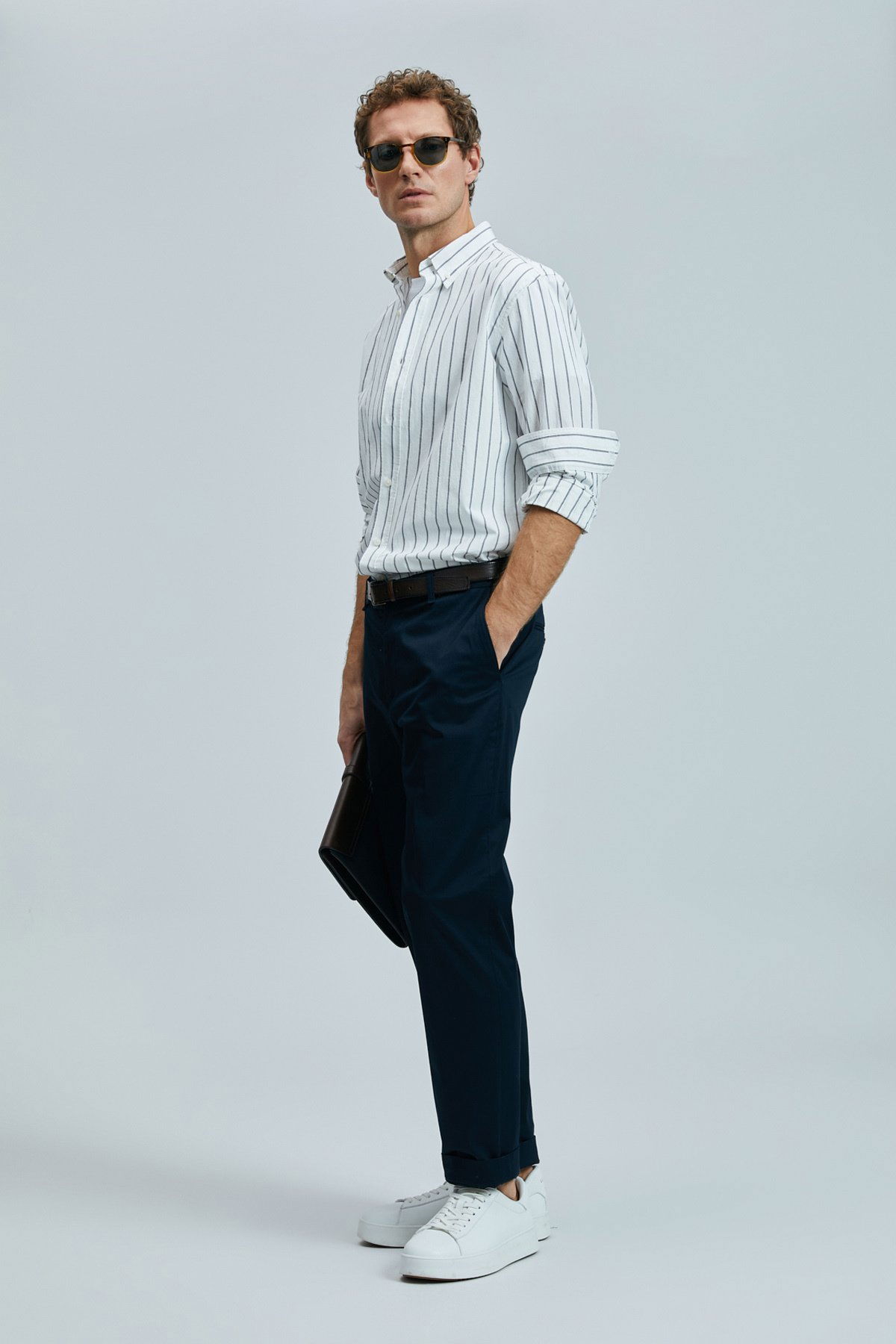 Lufian Erkek Plus Smart Slim Fit Chino Pantolon 111190339 Lacivert - 2