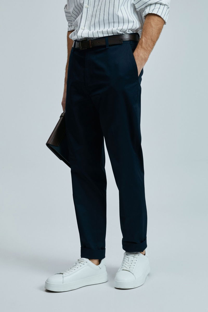 Lufian Erkek Plus Smart Slim Fit Chino Pantolon 111190339 Lacivert - 3