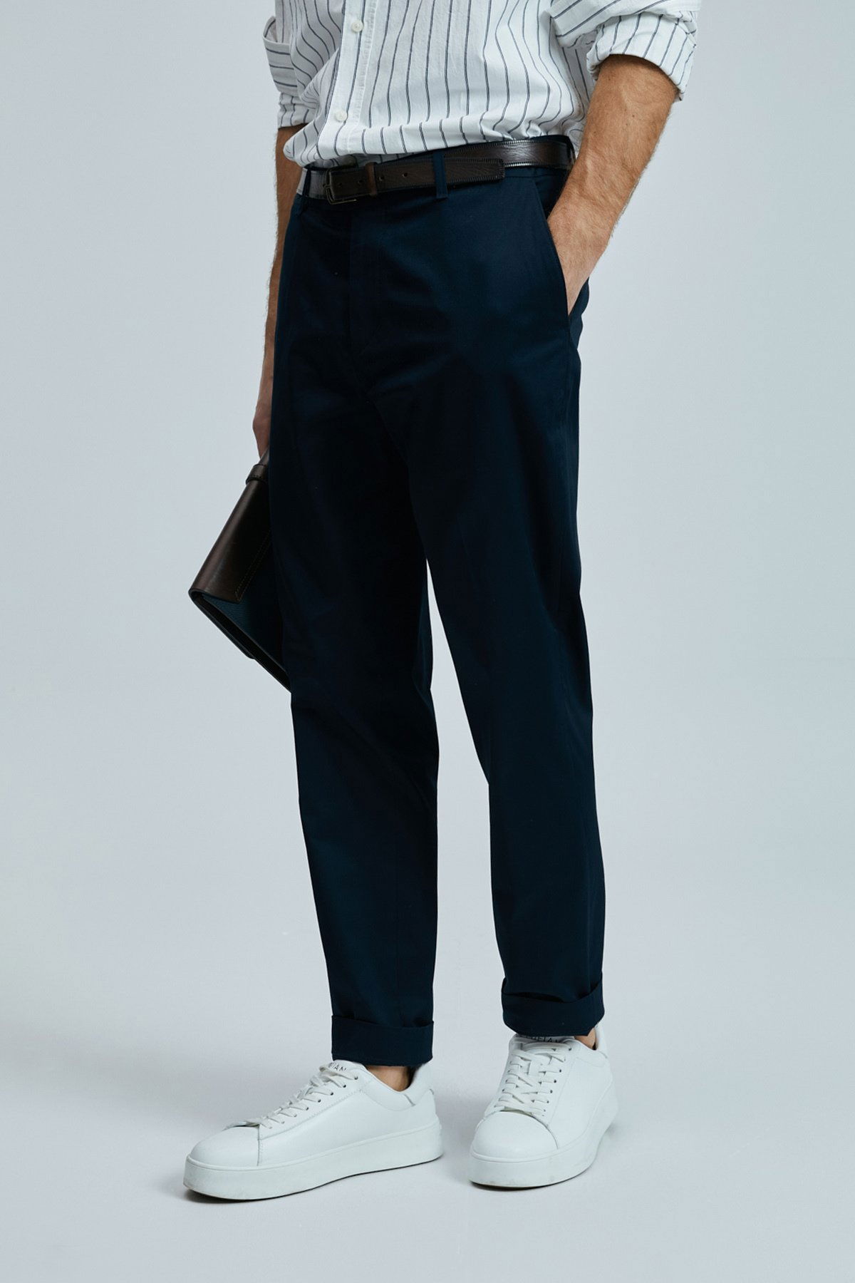 Lufian Erkek Plus Smart Slim Fit Chino Pantolon 111190339 Lacivert - 3
