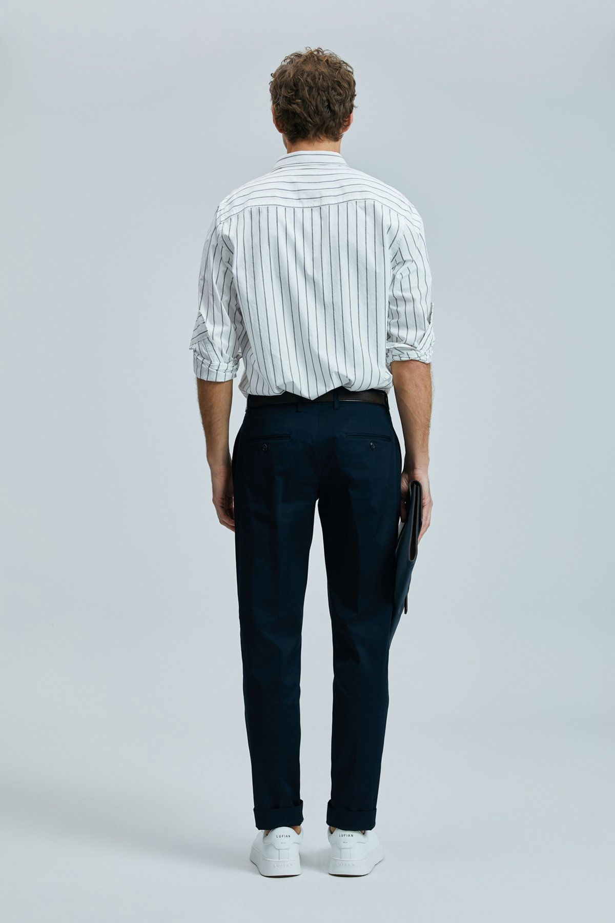 Lufian Erkek Plus Smart Slim Fit Chino Pantolon 111190339 Lacivert - 4