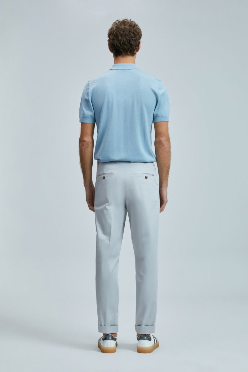Lufian Erkek Plus Smart Slim Fit Chino Pantolon 111190339 Taş - 4