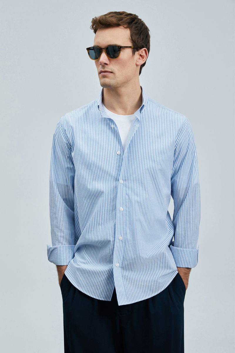 Lufian Erkek Regular Fit Charles Basic Gömlek 111010638 Mavi - 3