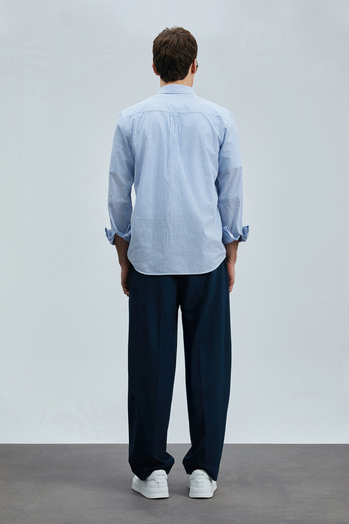 Lufian Erkek Regular Fit Charles Basic Gömlek 111010638 Mavi - 4