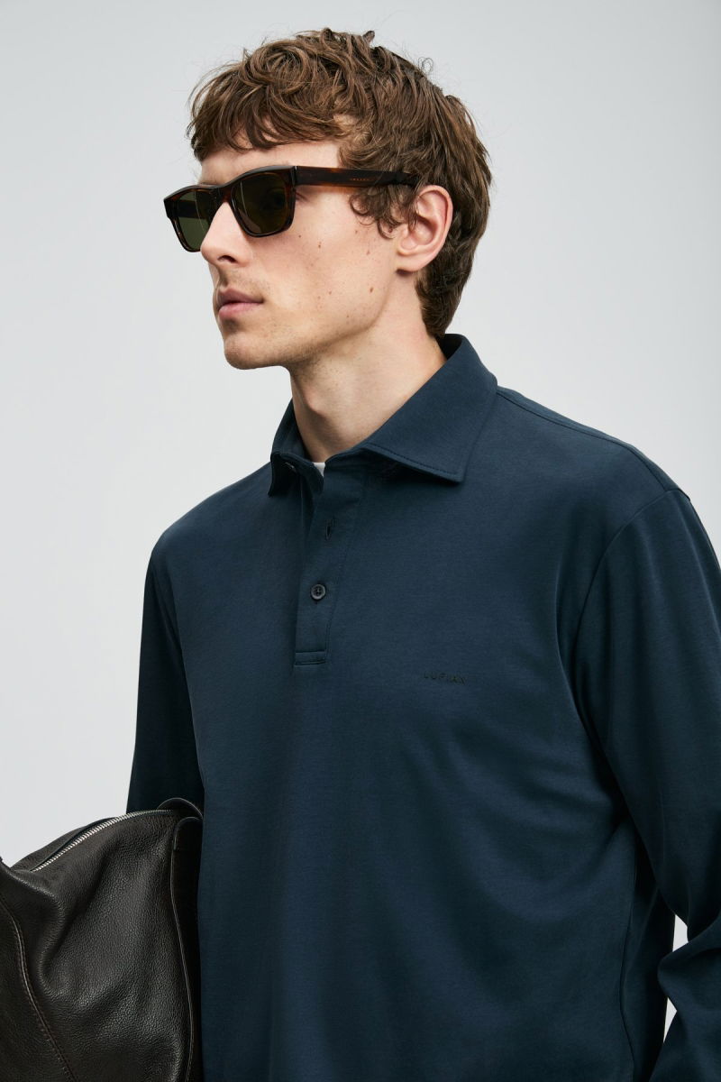 Lufian Erkek Rocky Smart Polo T-Shirt 112040044 Lacivert - 2