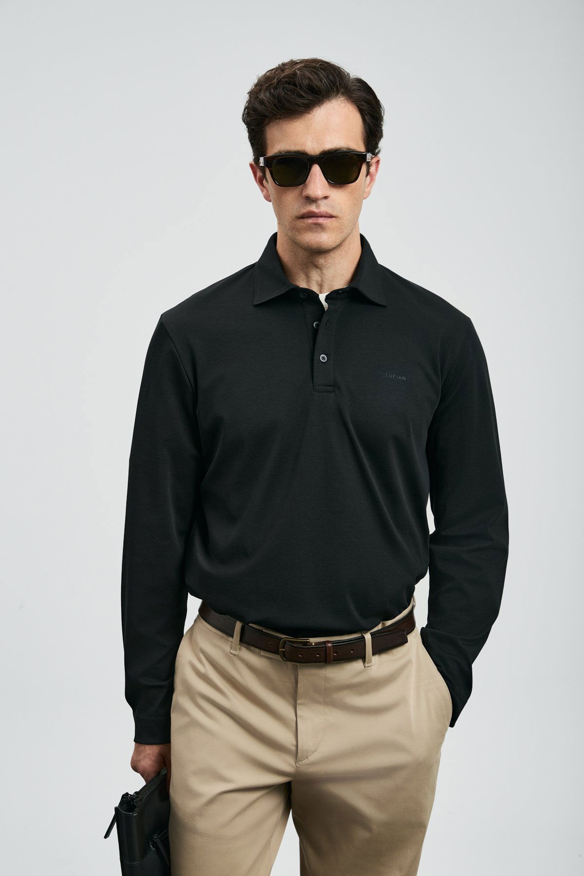 Lufian Erkek Rocky Smart Polo T-Shirt 112040044 Siyah - 1