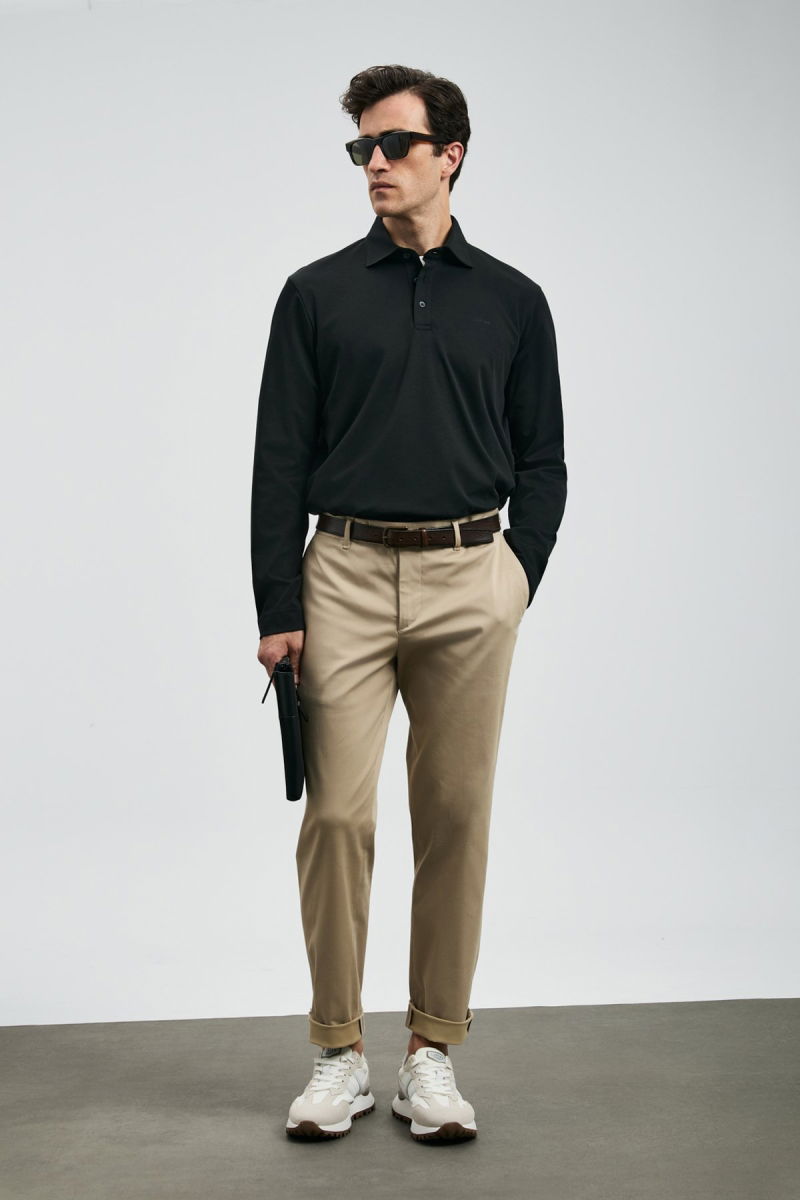 Lufian Erkek Rocky Smart Polo T-Shirt 112040044 Siyah - 2