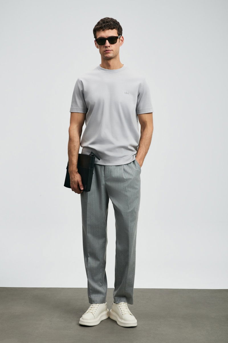 Lufian Erkek Roland Basic T-Shirt 112020058 Gri - 2