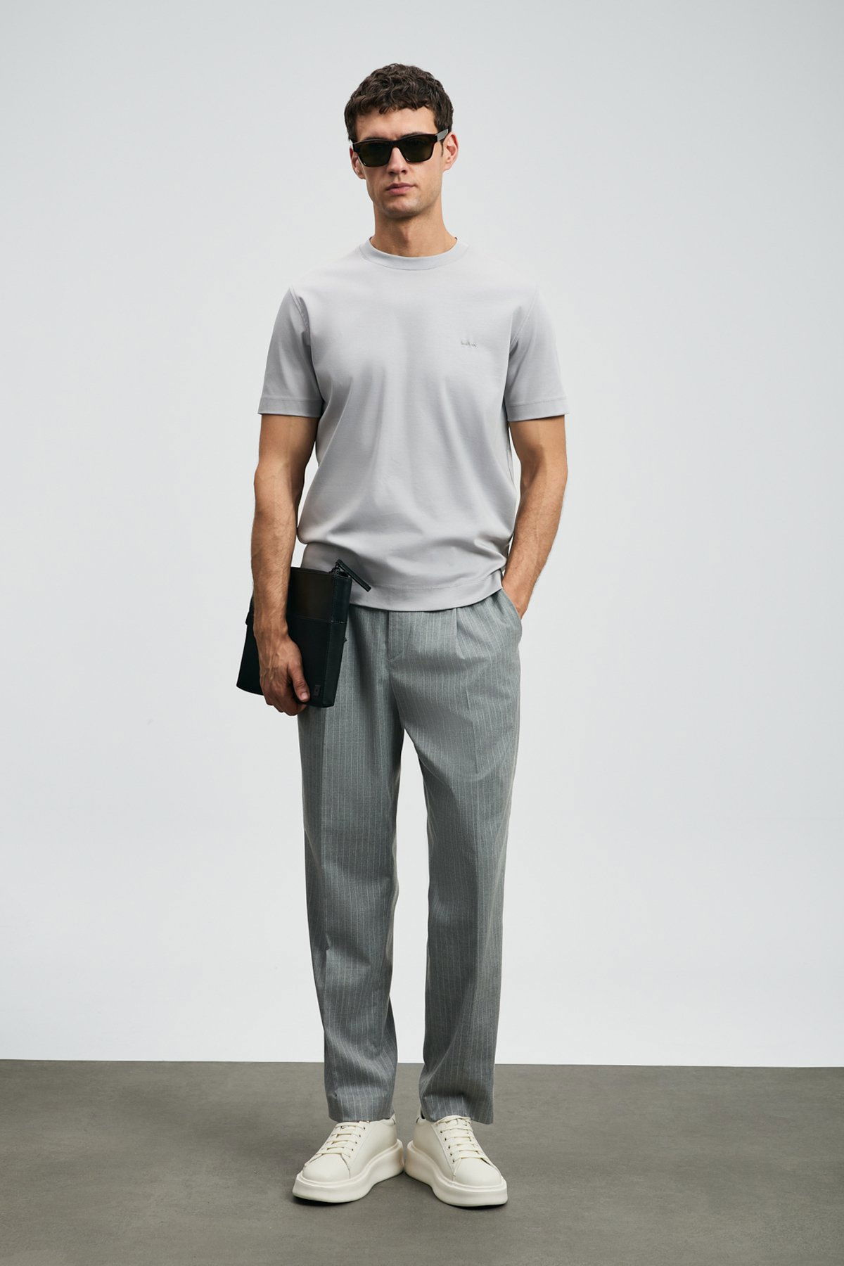 Lufian Erkek Roland Basic T-Shirt 112020058 Gri - 2