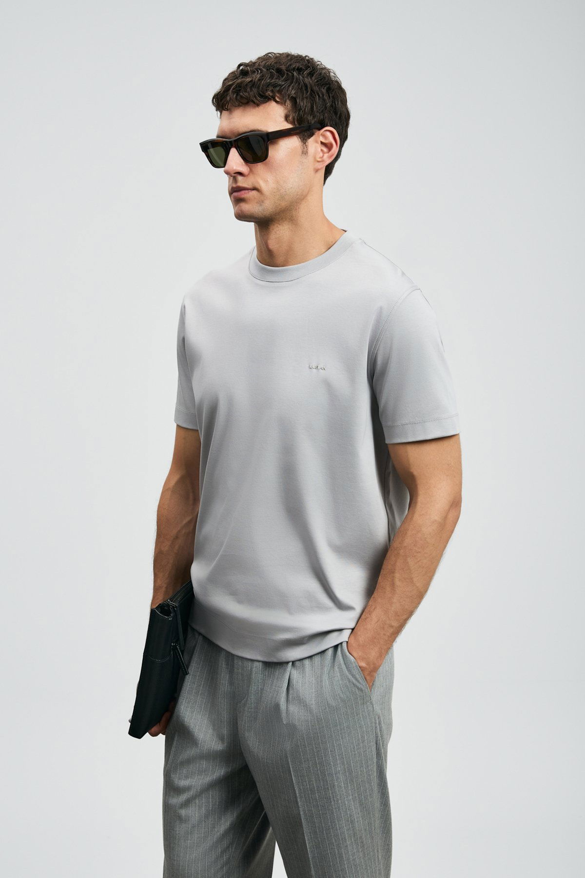 Lufian Erkek Roland Basic T-Shirt 112020058 Gri - 3