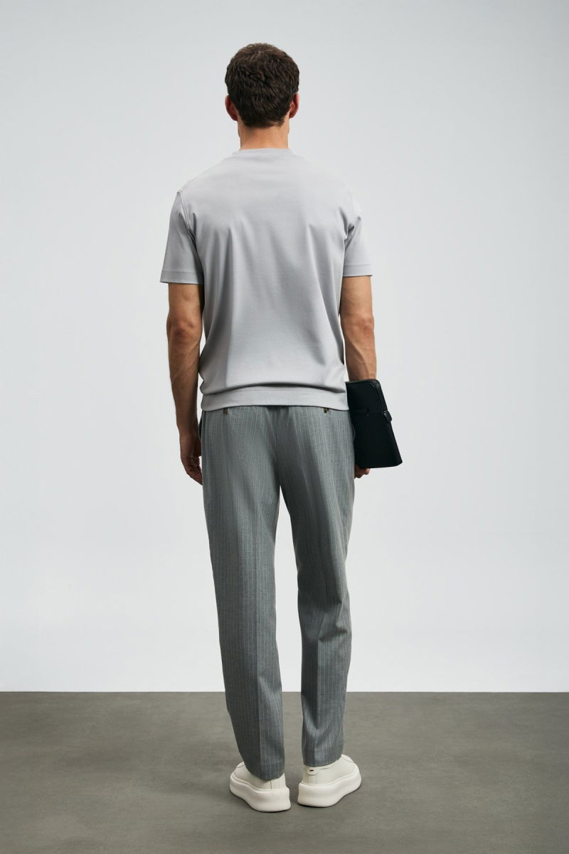 Lufian Erkek Roland Basic T-Shirt 112020058 Gri - 4