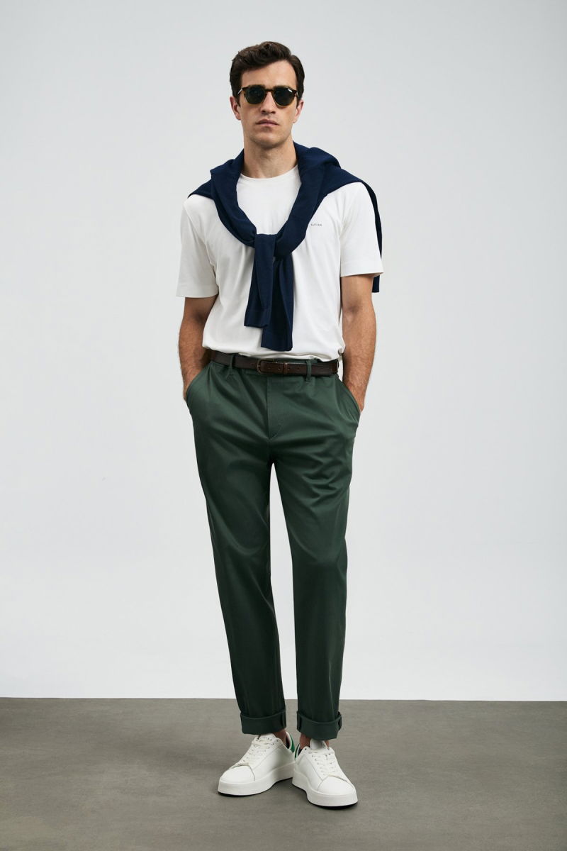 Lufian Erkek Roland Basic T-Shirt 112020058 Kırık Beyaz - 2