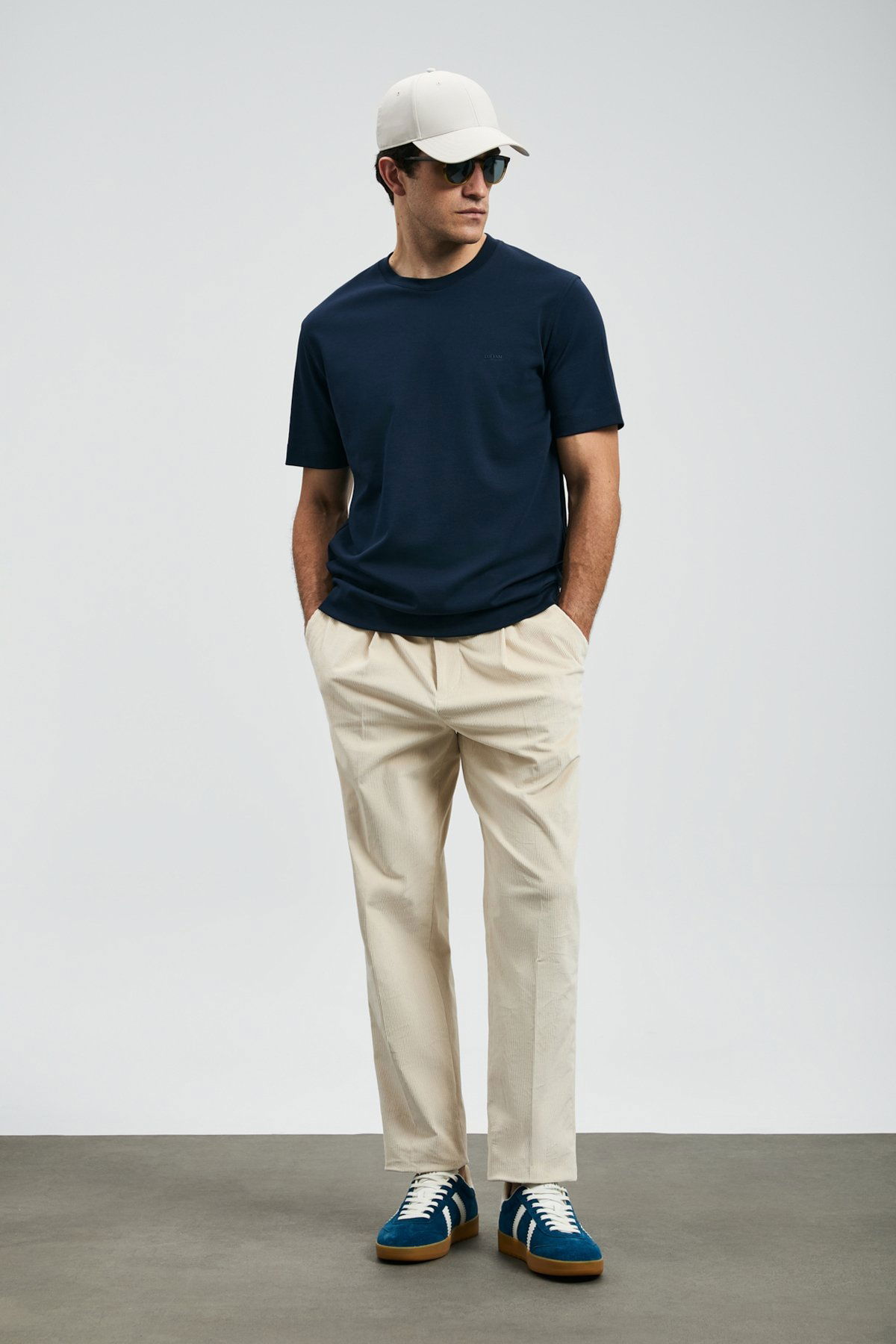 Lufian Erkek Roland Basic T-Shirt 112020058 Lacivert - 2