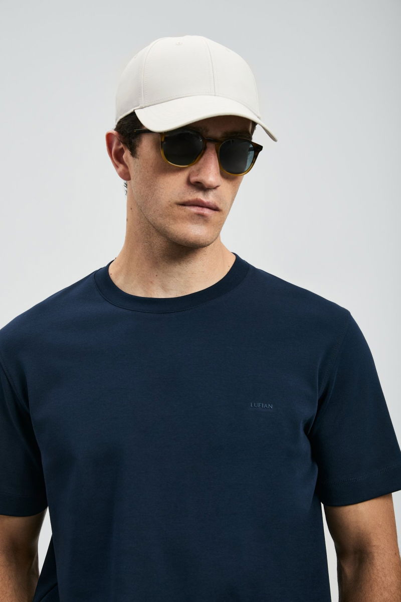 Lufian Erkek Roland Basic T-Shirt 112020058 Lacivert - 3