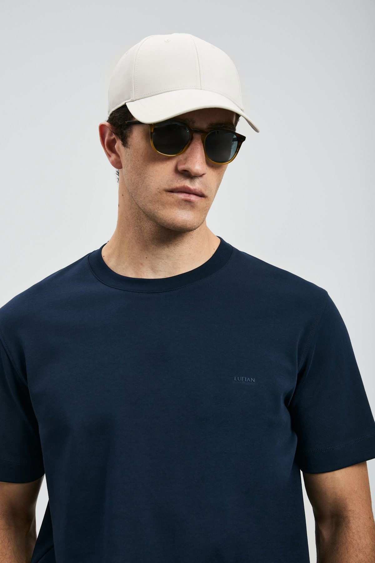 Lufian Erkek Roland Basic T-Shirt 112020058 Lacivert - 3