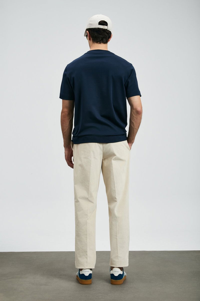 Lufian Erkek Roland Basic T-Shirt 112020058 Lacivert - 4