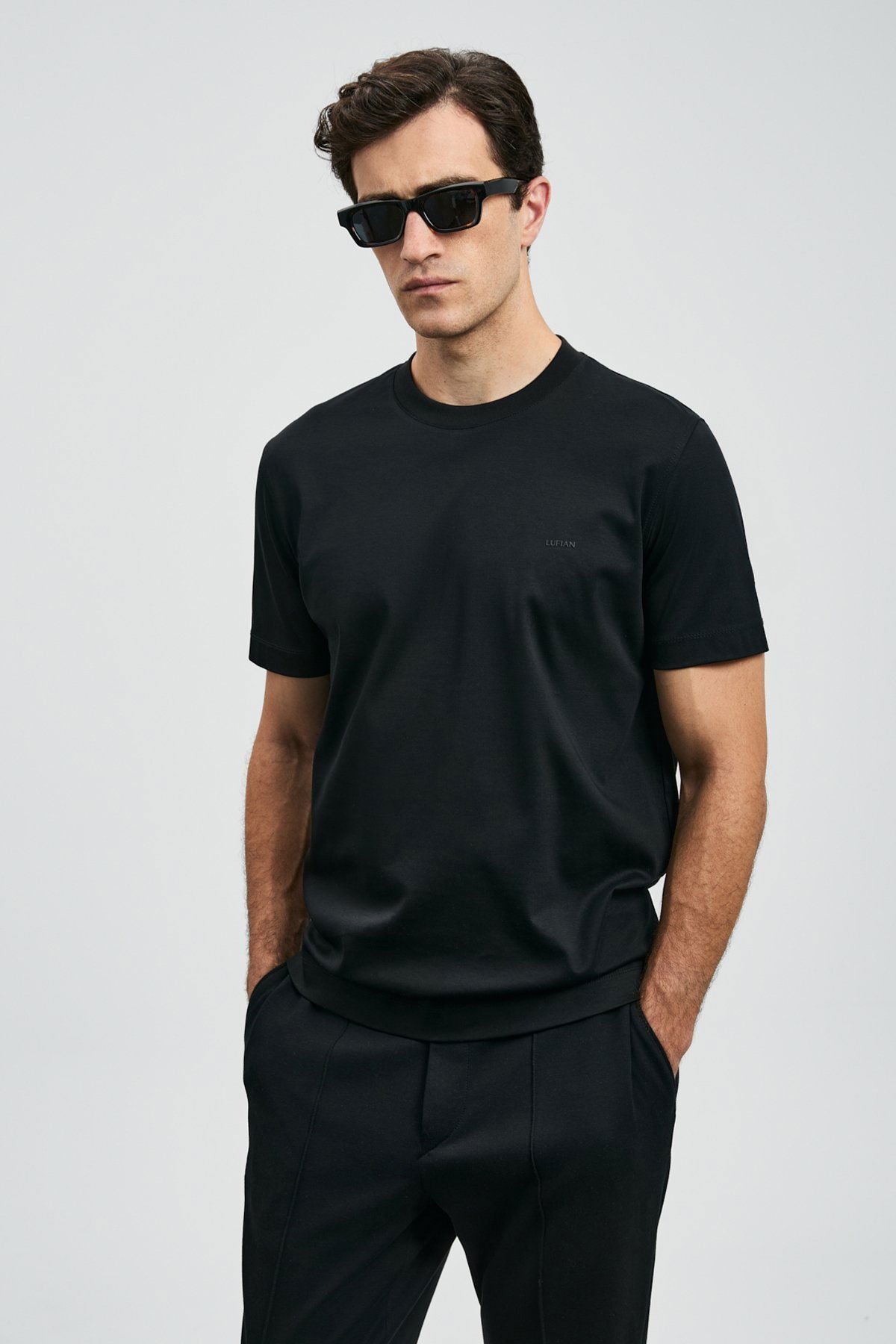 Lufian Erkek Roland Basic T-Shirt 112020058 Siyah - 1