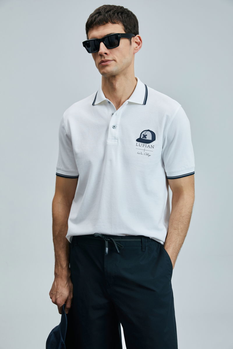 Lufian Erkek Sandor Smart Polo T-Shirt 111040223 Beyaz 