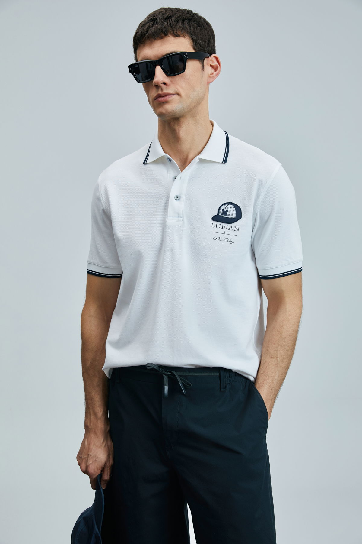 Lufian Erkek Sandor Smart Polo T-Shirt 111040223 Beyaz - 1