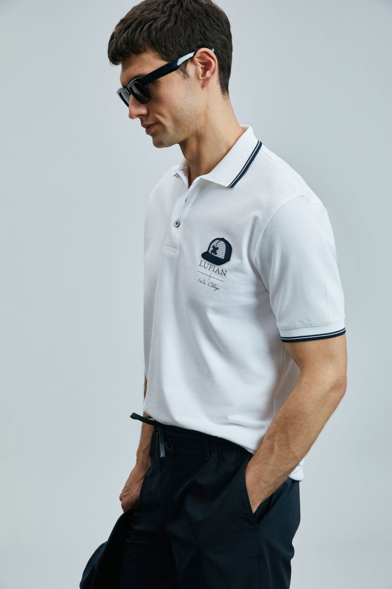 Lufian Erkek Sandor Smart Polo T-Shirt 111040223 Beyaz - 3