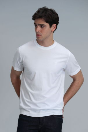 Lufian Erkek Sarder Basic T-Shirt 111020216 Beyaz - 3