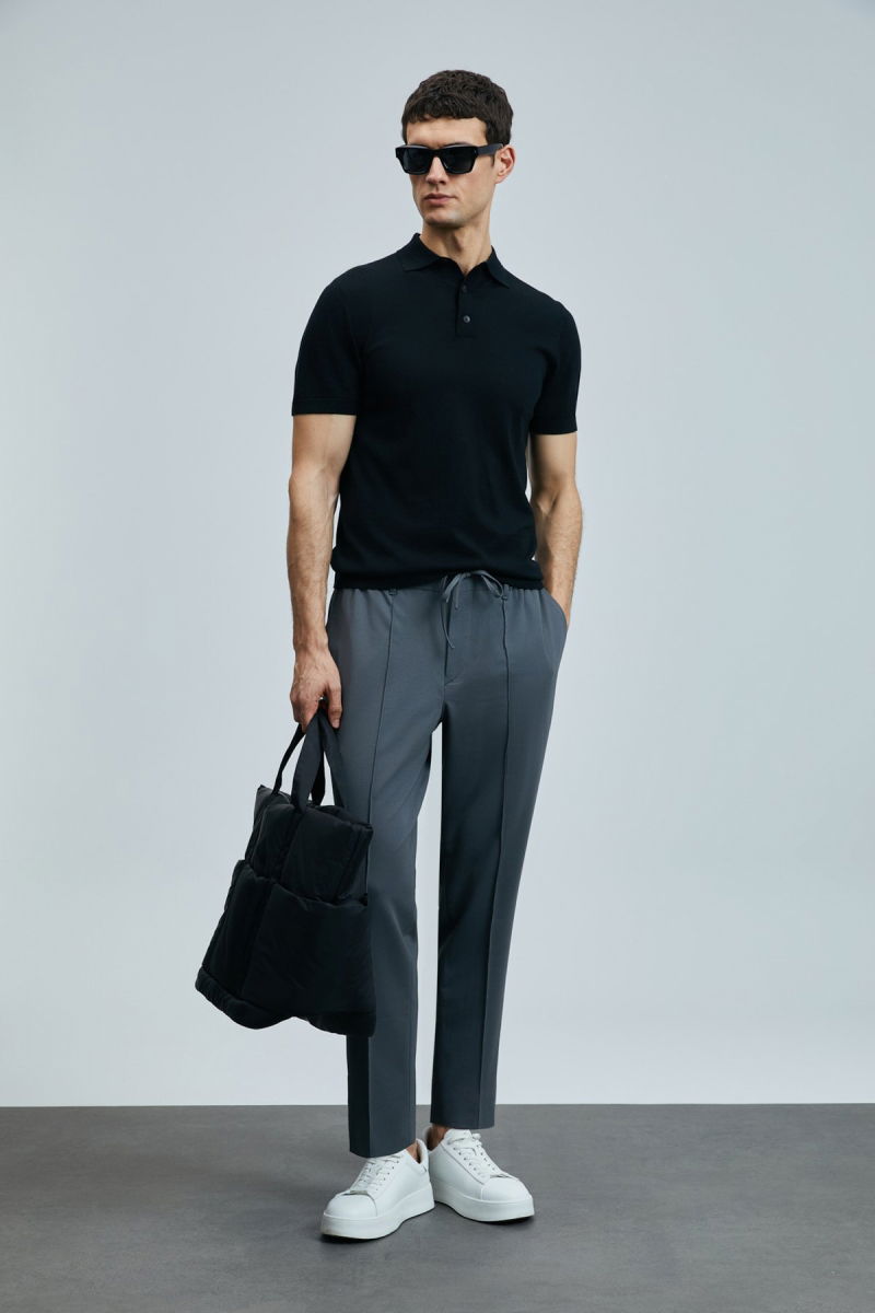 Lufian Erkek Sımon Smart Slim Fit Chino Pantolon 111190337 Antrasit - 1