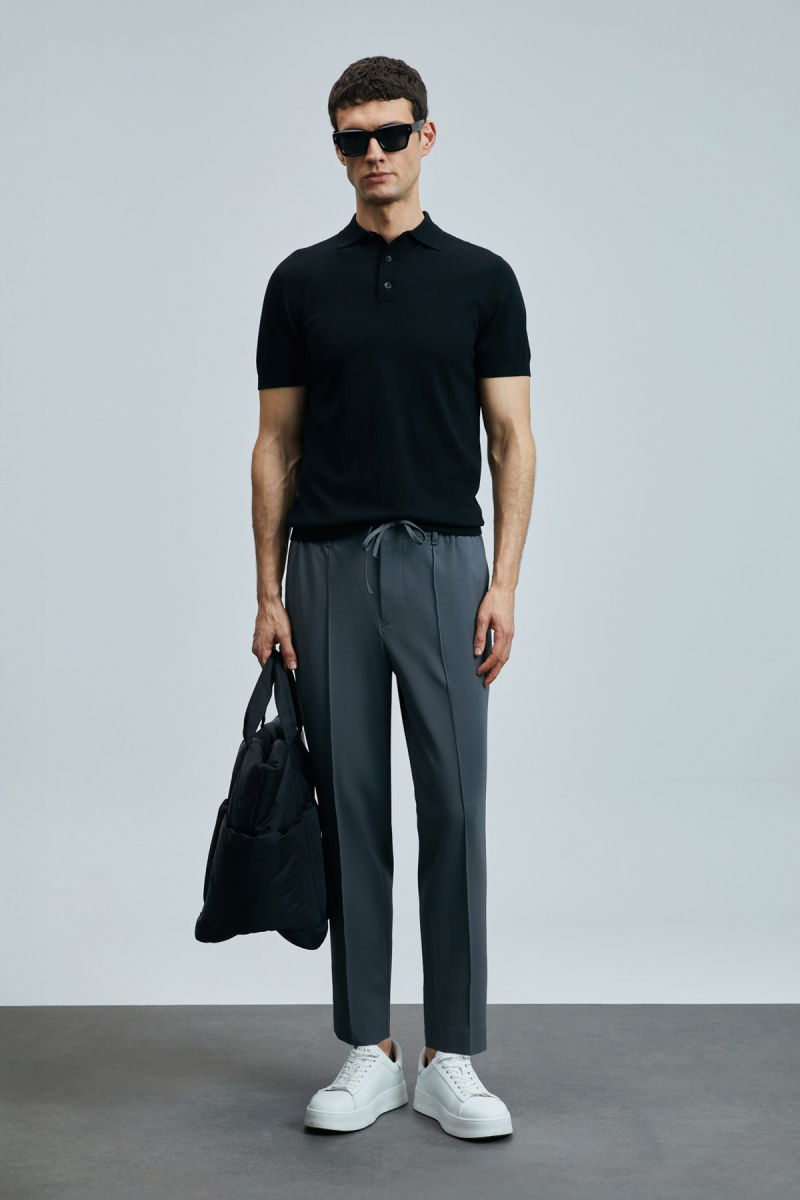 Lufian Erkek Sımon Smart Slim Fit Chino Pantolon 111190337 Antrasit - 3