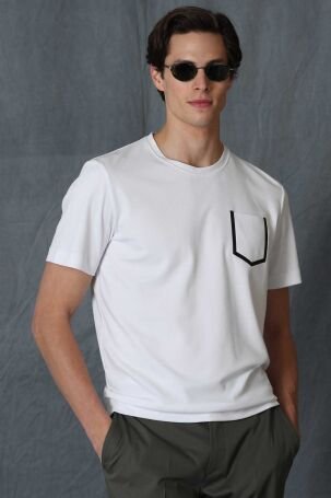 Lufian Erkek Sırıus Modern Grafik T-Shirt 111020169 Beyaz - 1
