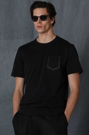 Lufian Erkek Sırıus Modern Grafik T-Shirt 111020169 Siyah - 4